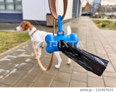 Pet Excrement Bags on a Leash 132407624