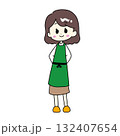 エプロン姿の女性のイラスト 132407654