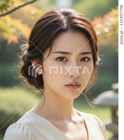 若い女性のポートレート 132407796