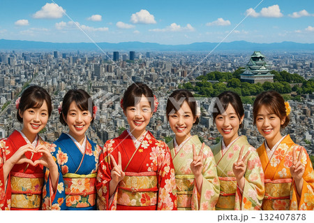 あべのハルカスより大阪城方面を望む 132407878