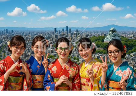 あべのハルカスより大阪城方面を望む 132407882