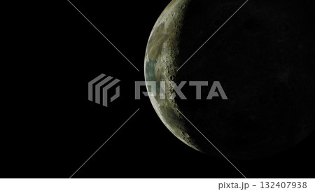 moon, partially illuminated by the sun, as seen from orbit 132407938