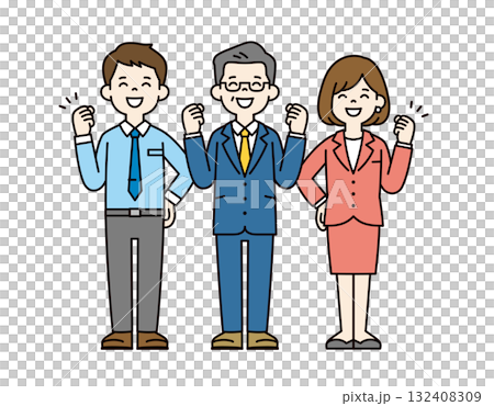 微笑努力工作,資深一代管理人員和年輕男女員工,全身向量插圖素材 set_color 微笑努力工作,資深一代管理人員和年輕男女員工,全身向量插圖素材 set_color 132408309
