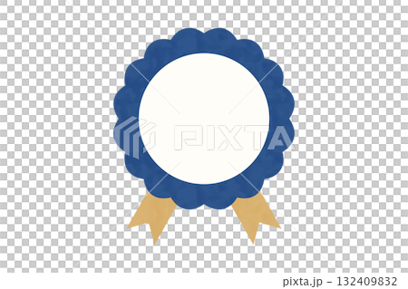 手繪藍絲帶玫瑰花結插圖 132409832