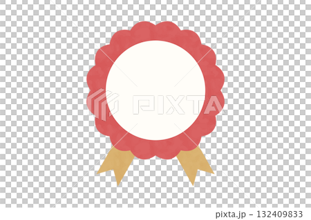 Hand-drawn red ribbon rosette illustration Hand-drawn red ribbon rosette illustration 132409833