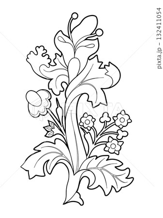 Graphic medieval plant Graphic medieval plant 132411054