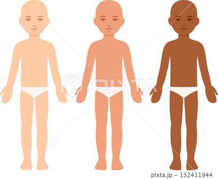 Unisex child body template flat vector illustration 132411944