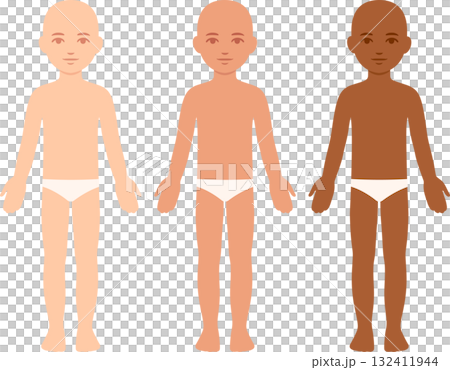Unisex child body template flat vector illustration 132411944