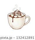 冬の温かい飲み物（ホットチョコレート） 132412891
