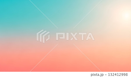 Capture a serene feeling with this soft teal and coral gradient background, perfect for adding a touch of calm to your next design project Capture a serene feeling with this soft teal and coral gradient background, perfect for adding a touch of calm to your next design project 132412998