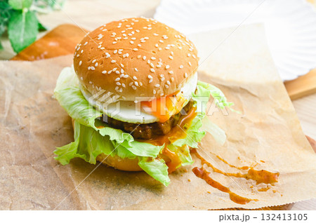 手作り月見バーガー 132413105