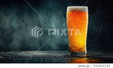 tall glass of cold beer with foamy head tall glass of cold beer with foamy head 132413134