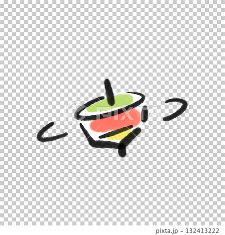 Spinning top, New Year's material, ink painting Spinning top, New Year's material, ink painting 132413222