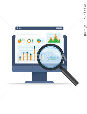 Data analysis and statistics concept stock illustration. 132413358