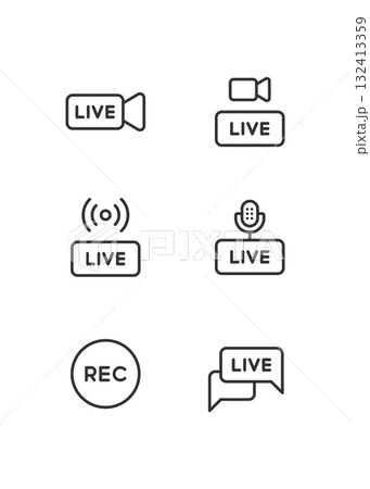 Live icon illustration vector set stock illustration 132413359