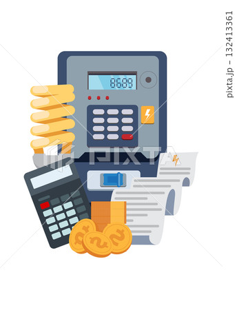 Paying utility and electricity bills online stock illustration 132413361