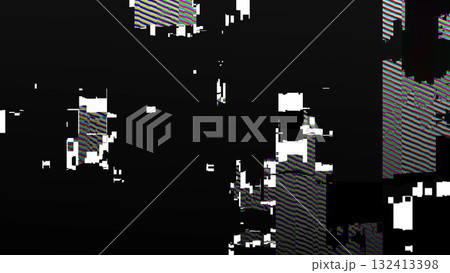 RGB pixel glitch background with digital error distortion and flickering interference forming vibrant abstract pattern of broken signal lines and colorful screen noise 132413398