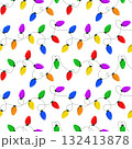 Colorful Christmas light bulb seamless pattern for festive holiday wrapping paper and winter decor 132413878