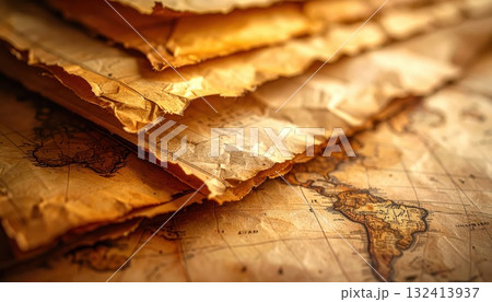 《AI画像》古い宝の地図 132413937