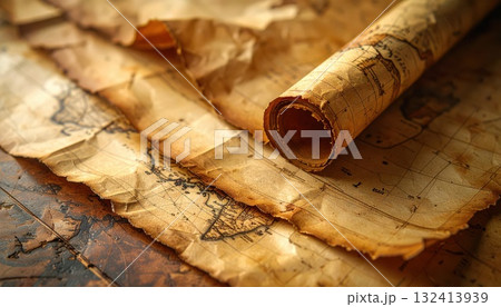 《AI画像》古い宝の地図 《AI画像》古い宝の地図 132413939