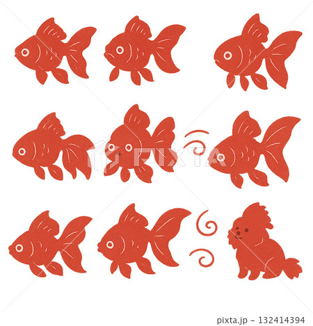 いろいろな金魚のイラスト いろいろな金魚のイラスト 132414394