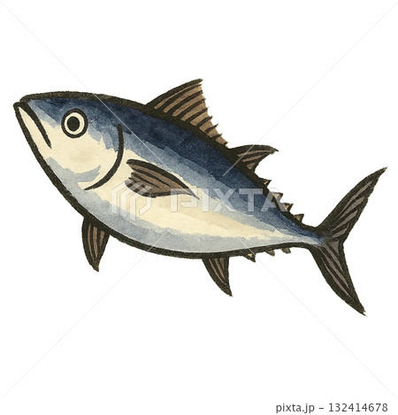 シンプルな手書きのマグロのイラスト シンプルな手書きのマグロのイラスト 132414678