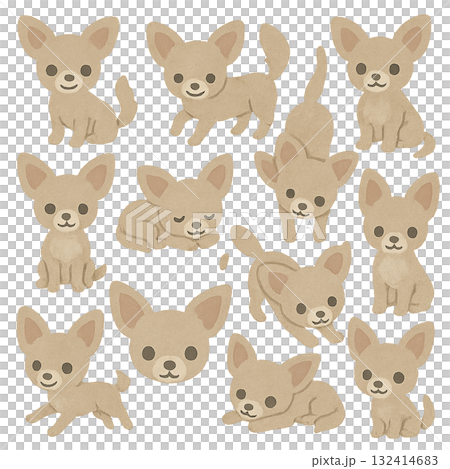 可愛的吉娃娃插圖集 可愛的吉娃娃插圖集 132414683