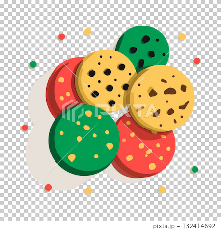 彩色餅乾插圖 彩色餅乾插圖 132414692