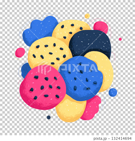 彩色餅乾插圖 彩色餅乾插圖 132414694