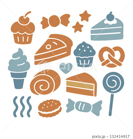 かわいいスイーツのイラスト素材 132414917