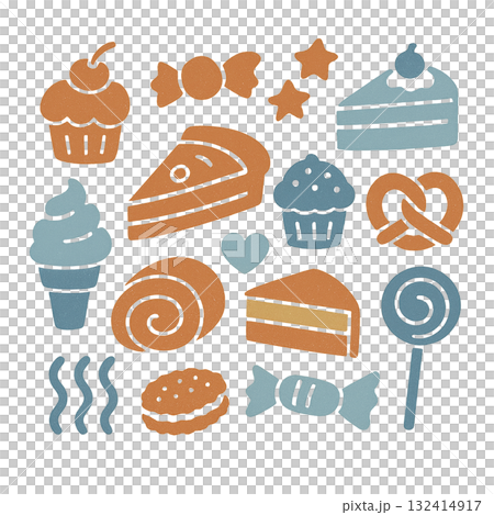 かわいいスイーツのイラスト素材 132414917