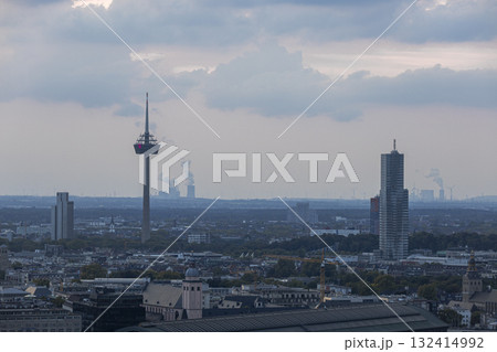 Dramatic thunderclouds over Cologne and a view of Colonius 132414992
