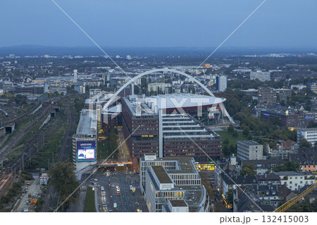 View of Cologne and Lanxess Arena from Cologne Triangle 132415003