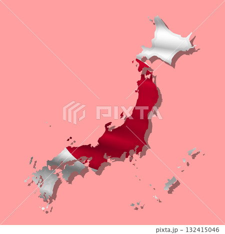 Vector flag Japan in the form of a map 132415046