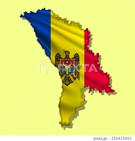 Vector flag Moldova in the form of a map 132415052