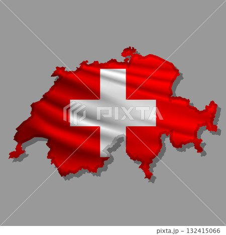 Vector flag Switzerland in the form of a map 132415066