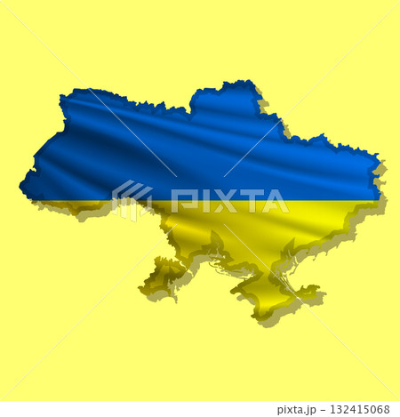Vector flag Ukraine in the form of a map Vector flag Ukraine in the form of a map 132415068