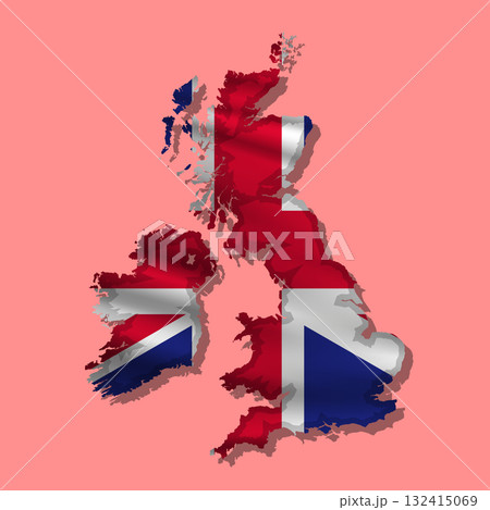 Vector flag United Kingdom in the form of a map Vector flag United Kingdom in the form of a map 132415069