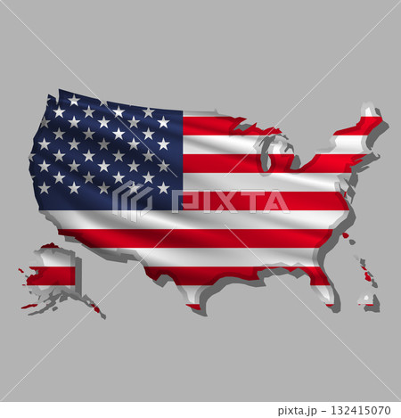 Vector flag USA in the form of a map Vector flag USA in the form of a map 132415070