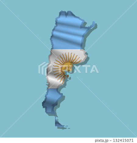Vector flag Argentina in the form of a map Vector flag Argentina in the form of a map 132415071