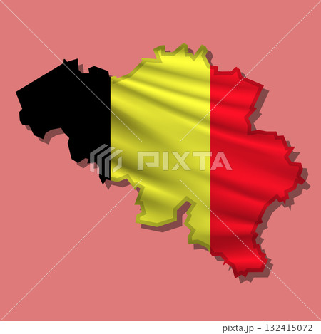 Vector flag Belgium in the form of a map Vector flag Belgium in the form of a map 132415072