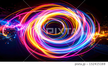 カラフルな光の渦テクスチャー カラフルな光の渦テクスチャー 132415169