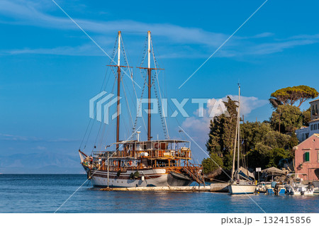 The charming town of Gaios on the island of Paxos 132415856