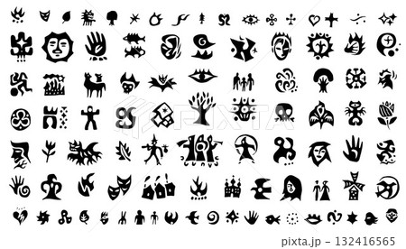 Fairy tale vector icon set , characters signs and symbols history graphic background book cover Fairy tale vector icon set , characters signs and symbols history graphic background book cover 132416565