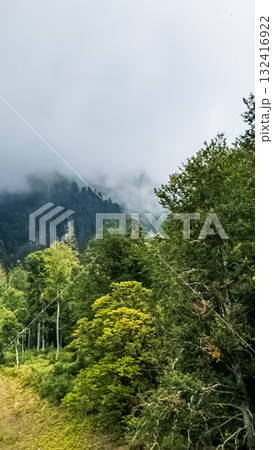 view from the lift to the fog in view from the lift to the fog in 132416922