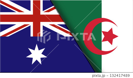Flags of Australia and Algeria. Australian and Algerian National flags Flags of Australia and Algeria. Australian and Algerian National flags 132417489