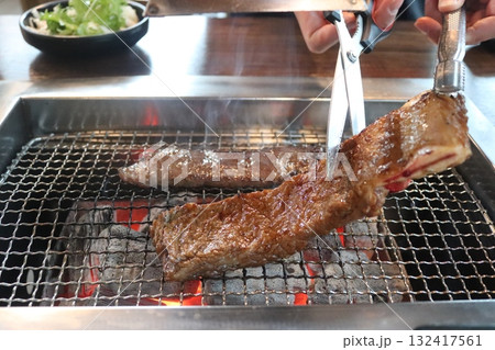 Korean food. Marinated beef ribs bbq Korean food. Marinated beef ribs bbq 132417561