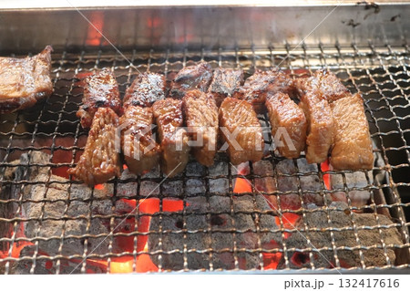Korean food. Marinated beef ribs bbq 132417616