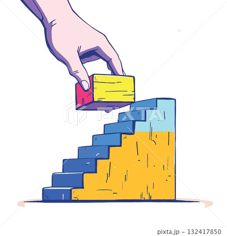 Vsai hand building stairs representing growth and progress concept Vsai hand building stairs representing growth and progress concept 132417850