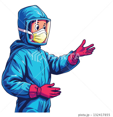 Vsai healthcare worker wearing hazmat suit protecting from pandemic Vsai healthcare worker wearing hazmat suit protecting from pandemic 132417855